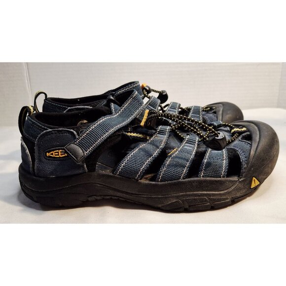Keen Mens Newport H2 Sandals Size 5 Blue/Black With Yellow Accents Waterproof & - Picture 4 of 9